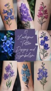 Read more about the article 10 Amazing Larkspur Tattoo Designs and Symbolism (July Birth Flower)