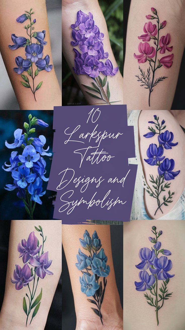 You are currently viewing 10 Amazing Larkspur Tattoo Designs and Symbolism (July Birth Flower)