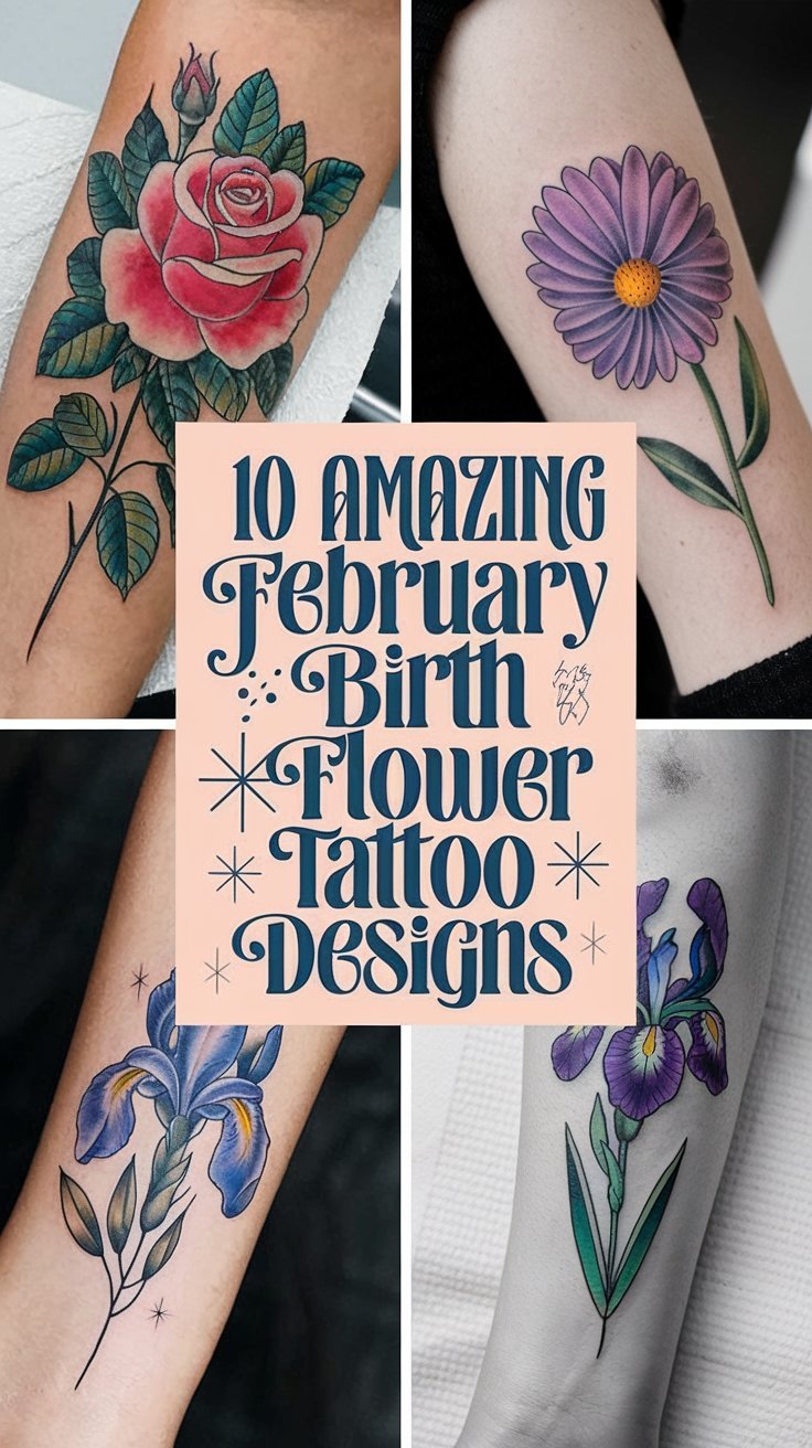 Read more about the article 10 Amazing February Birth Flower Tattoo Designs and Meanings