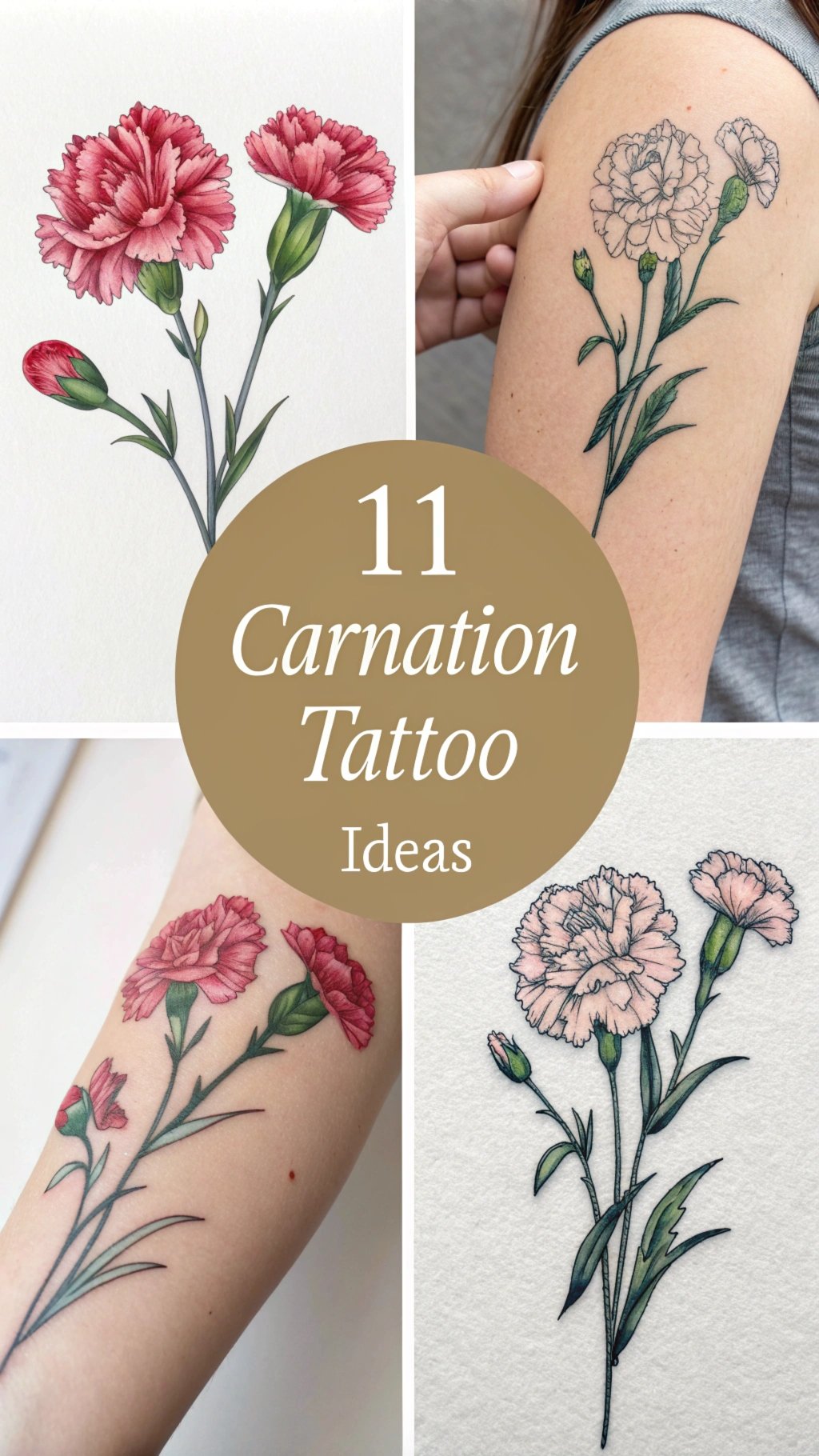 Read more about the article 11 Carnation Tattoo Ideas and Meanings for Love and Admiration