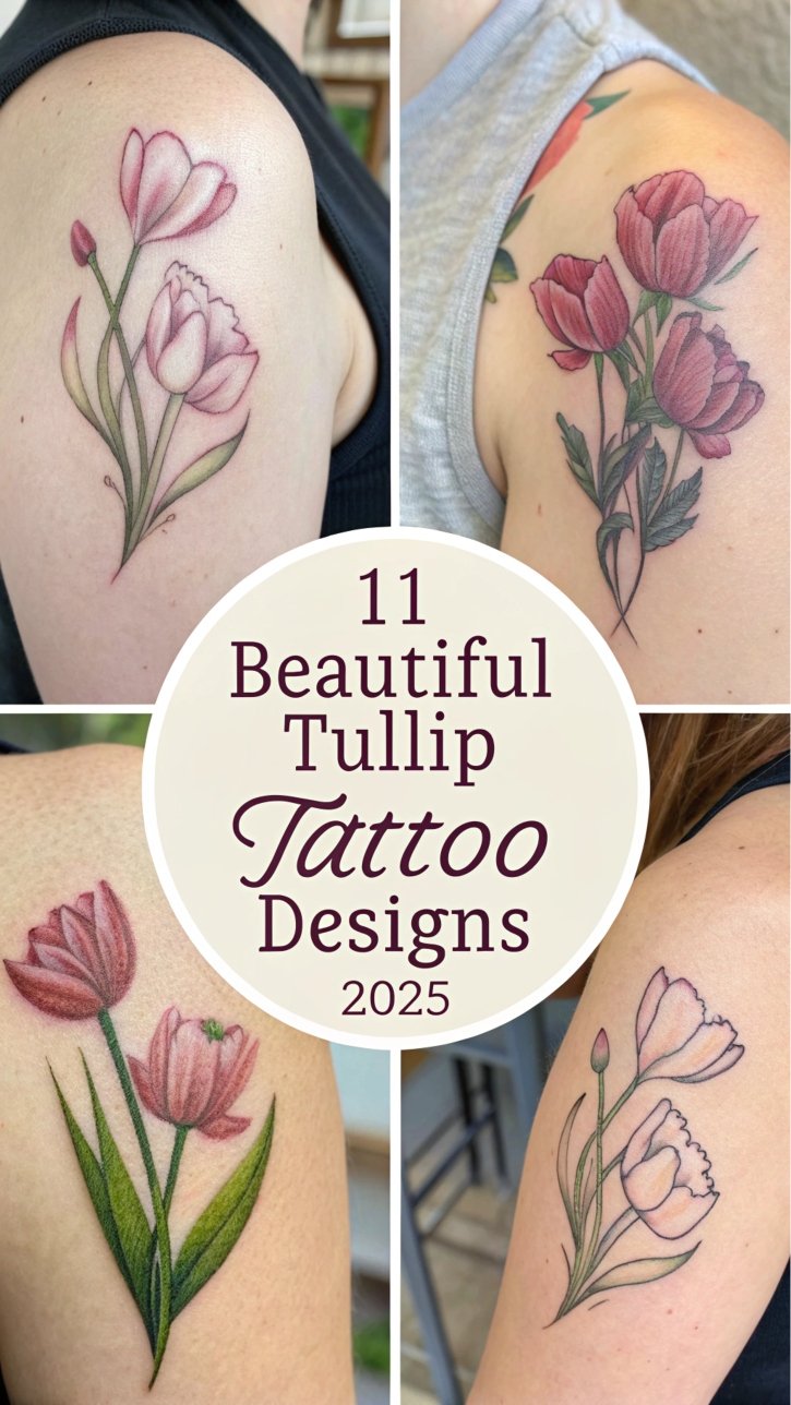 You are currently viewing 11 Beautiful Tulip Tattoo Designs 2025 and Meanings