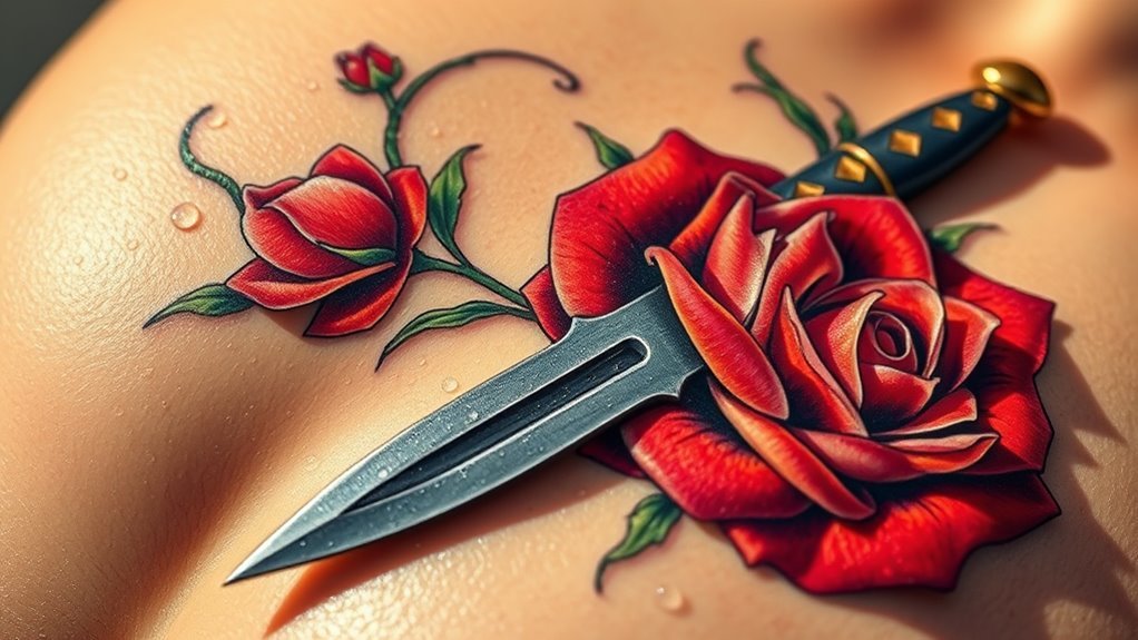 You are currently viewing Dagger Rose Tattoo Meaning and Symbolism